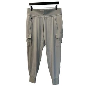 Athleta Sutton Drawstring Cargo Tech Jogger Pant Tern Gray SZ 12